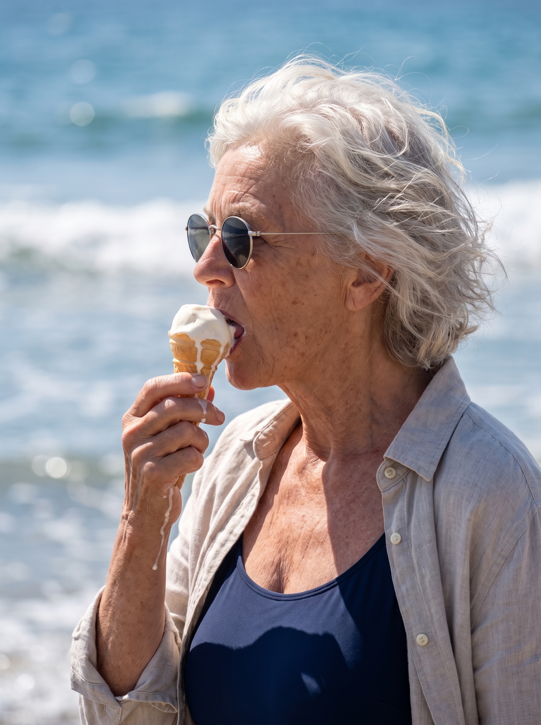 Someone holding an ice cream cone
